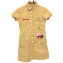 ★特価★ルコック 半袖ポロワンピース ベージュ ワッペン レディース M ゴルフウェア le coq sportif