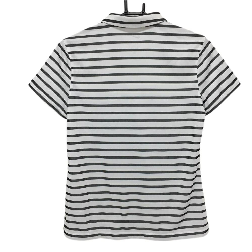 【美品】ナイキ 半袖ポロシャツ 白×黒 ボーダー DRI-FIT レディース M ゴルフウェア NIKE