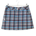 ★特価★【超美品】ルコック スカート ライトブルー×パープル チェック アップルワッペン レディース 9(M) ゴルフウェア le coq sportif(4)