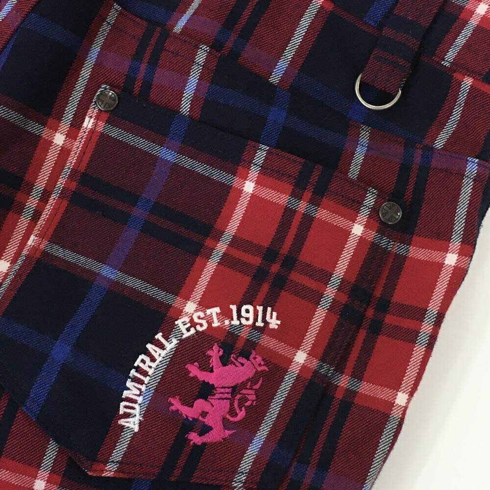 【ポイント10倍！楽天スーパーセール期間限定】【超美品】アドミラル パンツ レッド×ネイビー チェック 起毛素材 ロゴ刺しゅう レディース S ゴルフウェア Admiral