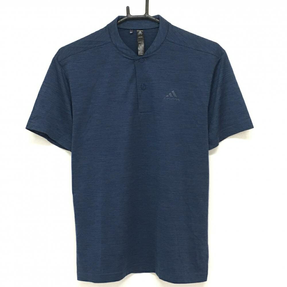 アディダス半袖ポロシャツ杢ネイビー...
