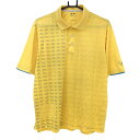 ★特価★アディダス 半袖ポロシャツ イエロー×ブルー 一部ラインプリント 織生地 CLIMACOOL メンズ L/G ゴルフウェア adidas(4)