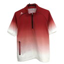 ★特価★アディダス 半袖ハイネックシャツ レッド×白 グラデーション ハーフジップ メンズ L/G ゴルフウェア adidas(4)