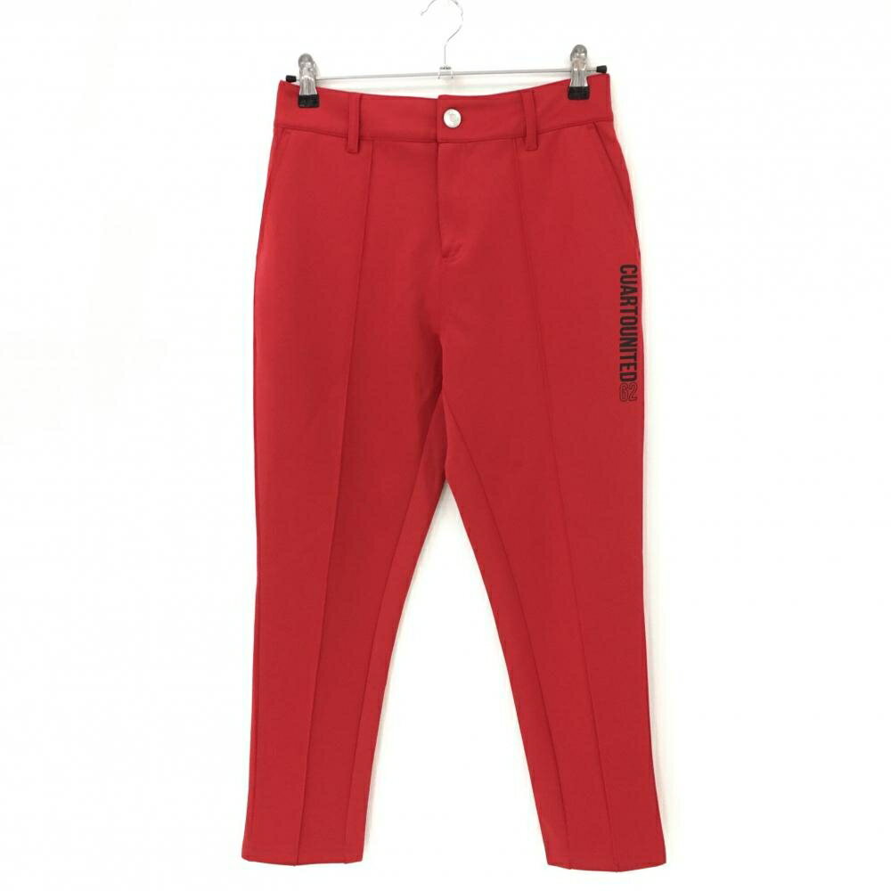 ★特価★【超美品】クアルトユナイテッド パンツ レッド×グレー ウエスト一部ゴム レディース M ゴルフウェア CUARTO UNITED
