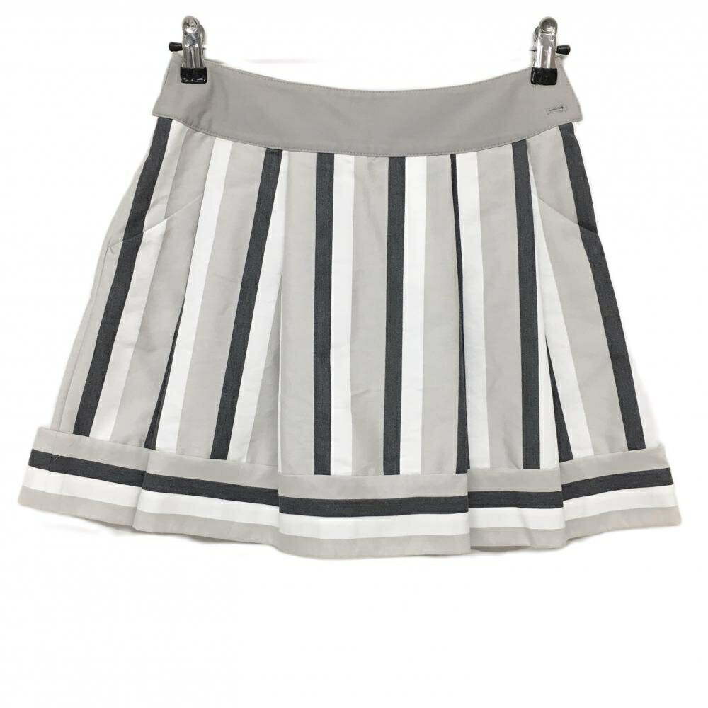 23区スポーツ スカート ライトグレー×グレージュ ストライプ レディース 61(S) ゴルフウェア 23区