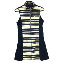 ★特価★ヒールクリーク ノースリーブワンピース ネイビー×ベージュ 前面ボーダー レディース 40(M) ゴルフウェア Heal Creek