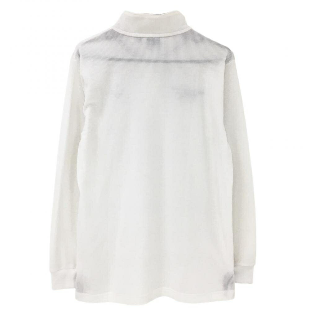 ヒールクリーク 長袖ハイネックシャツ 白 織生地 ボタン メンズ L ゴルフウェア Heal Creek