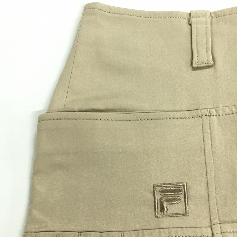 【美品】フィラゴルフ スカート ベージュ ティー装着可 ロゴ刺しゅう レディース L...