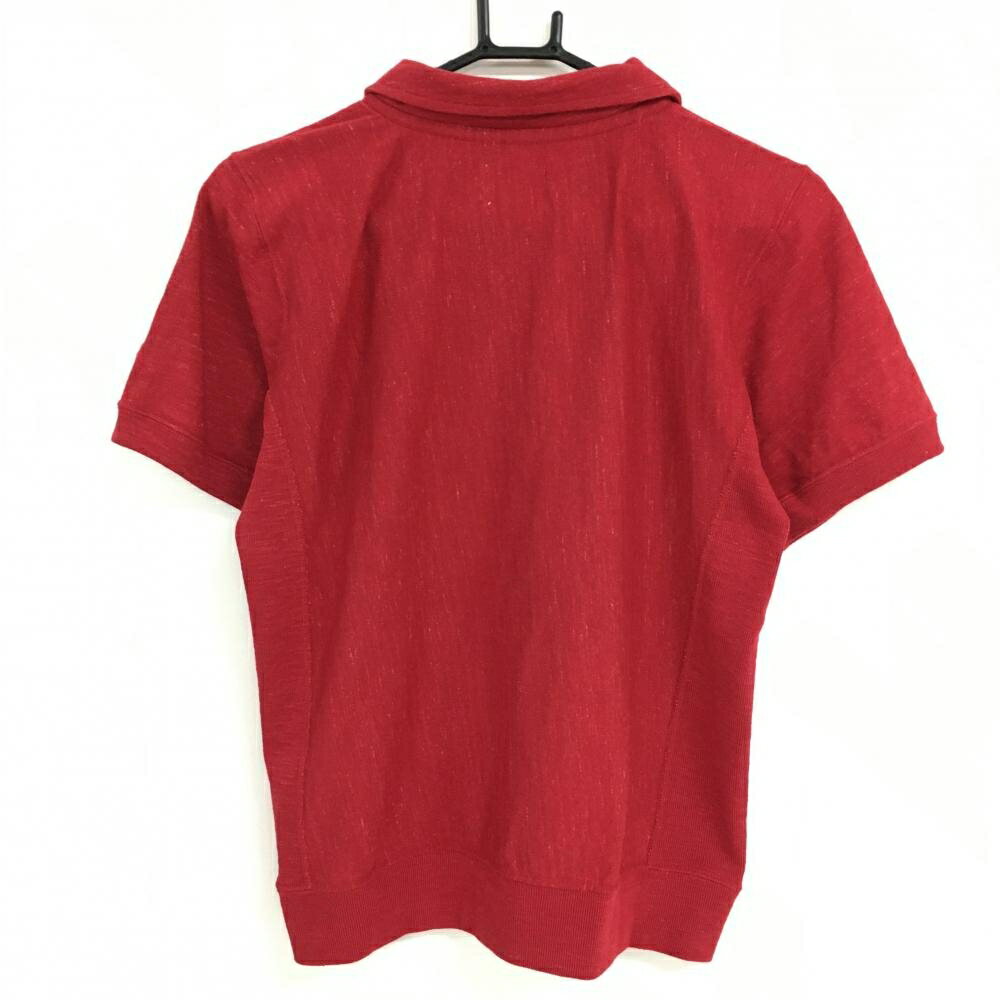 【超美品】チャンピオン 襟付き半袖シャツ レッド サイド切替 レディース LARGE ゴルフウェア Champion