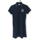 ★特価★アディダス ワンピース ネイビー×レッド 総柄 襟ライン レディース M/M ゴルフウェア adidas