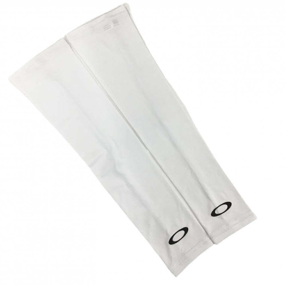 【新品】オークリー アームカバー 白×黒 接触冷感 UPF50＋ 吸汗速乾 メンズ ゴルフウェア Oakley