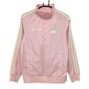 ★特価★パーリーゲイツ ジャケットブルゾン ピンク×白 ハーフジップ 袖ライン レディース 1(M) ゴルフウェア PEARLY GATES