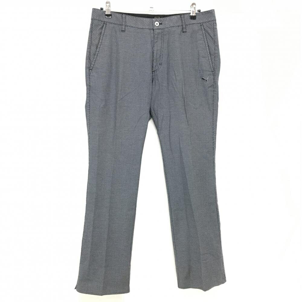 プーマ パンツ グレー×黒 総柄 ロゴ刺しゅう メンズ ゴルフウェア PUMA