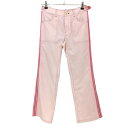 ★特価★【超美品】ヒールクリーク パンツ レッド×白 織生地 サイドライン レディース 40(M) ゴルフウェア Heal Creek