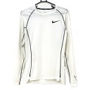 ★特価★ナイキプロ インナーシャツ 白×黒 背面・袖下メッシュ DRY-FIT 胸・袖プリント メンズ M ゴルフウェア NIKE