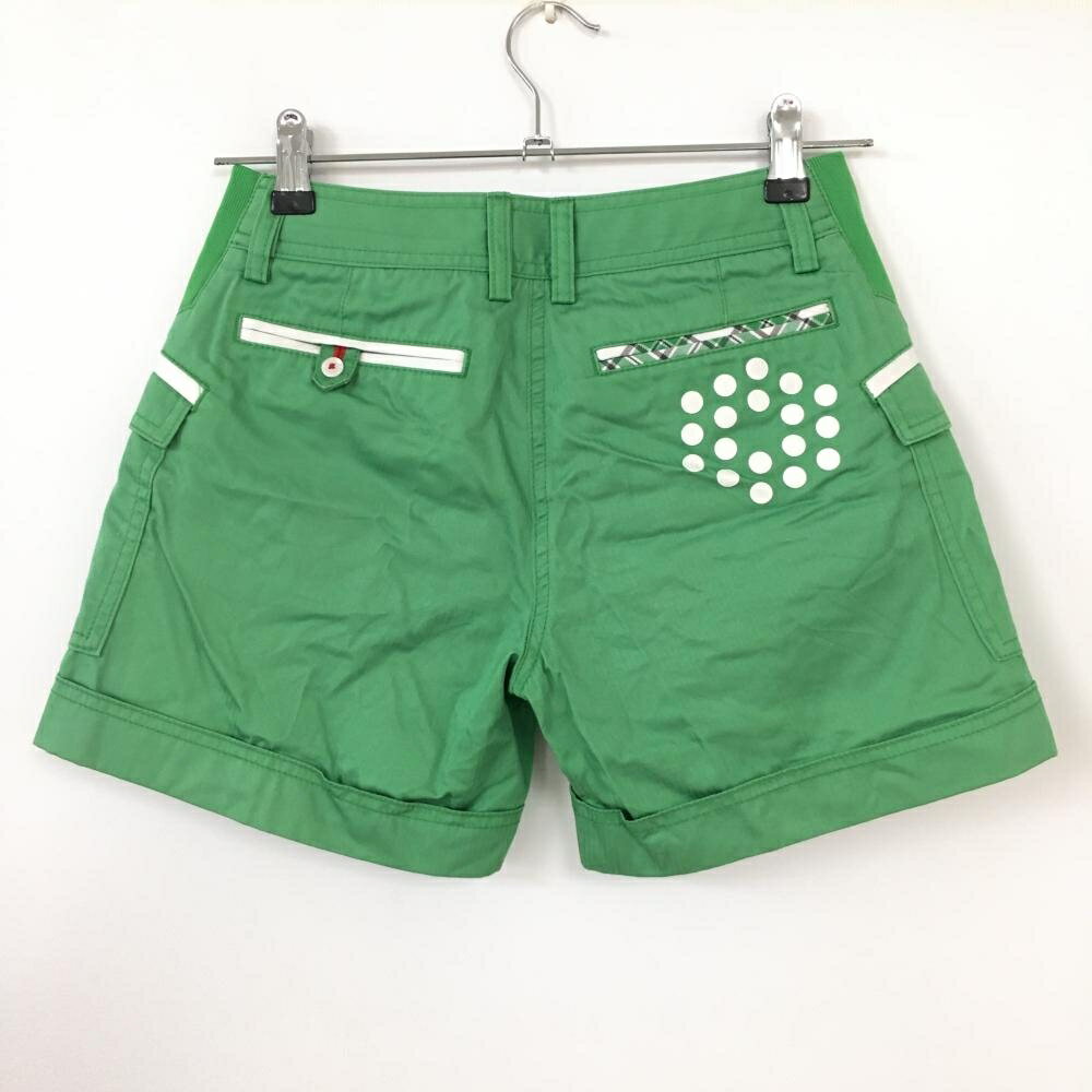 プーマ ショートパンツ グリーン×白 コットン混 レディース S ゴルフウェア PUMA