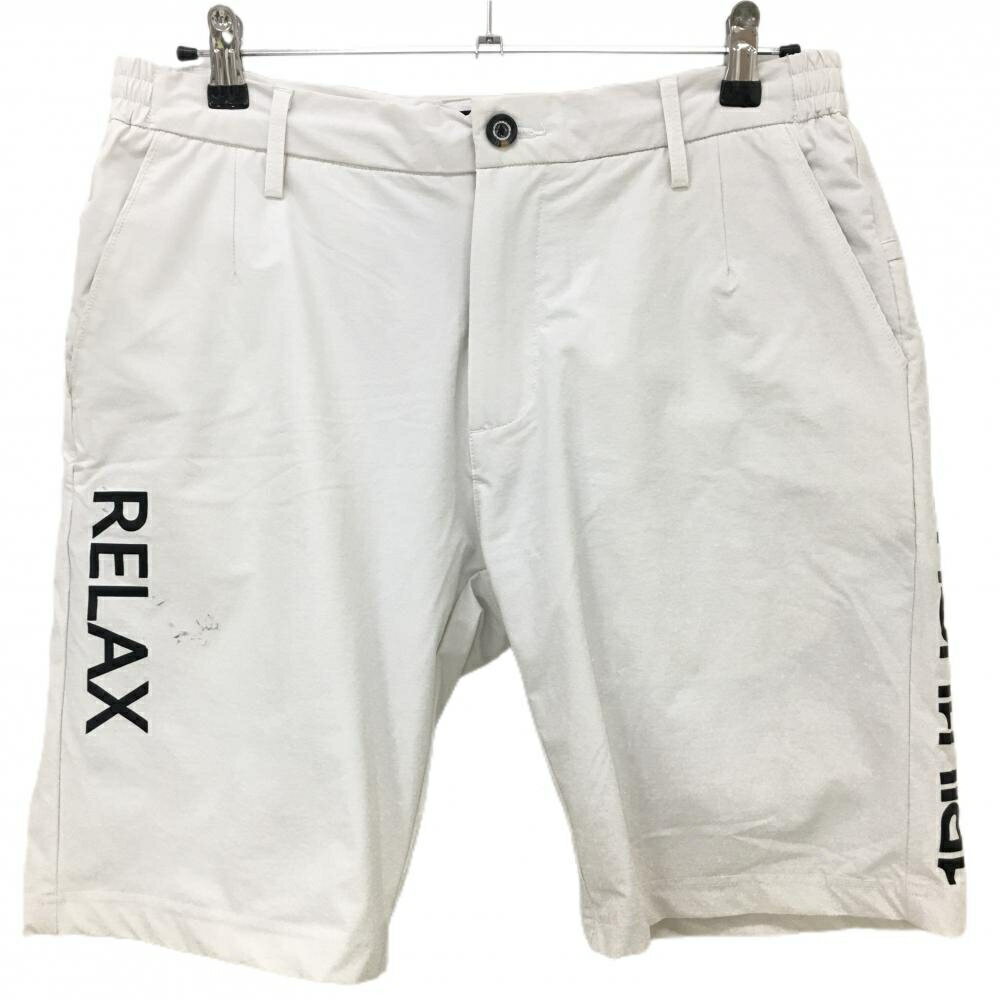 ウノピゥウノウグァーレトレリラックス ハーフパンツ 白×黒 裏地メッシュ ナイロン混 メンズ M ゴルフウェア 1piu1uguale3