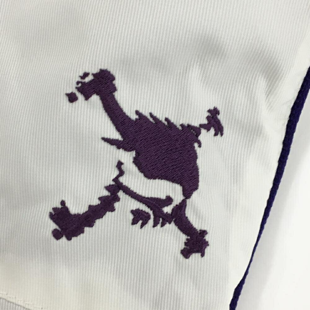 オークリー パンツ 白×パープル サイドライン 織生地 裏起毛 メンズ M ゴルフウェア Oakley