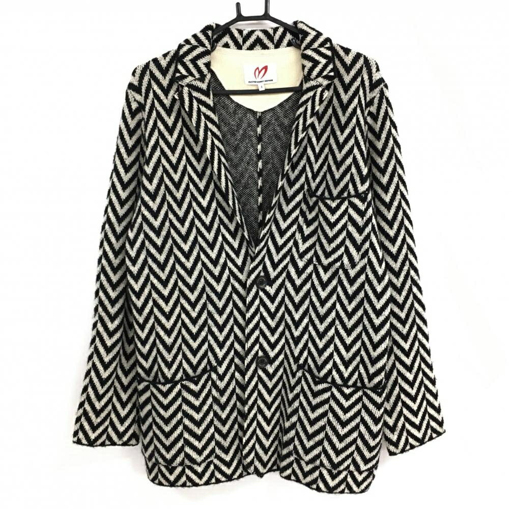 【超美品】マスターバニー ニットテーラードジャケット 白×黒 メンズ 4(M) ゴルフウェア 2022年モデル MASTER BUNNY EDITION