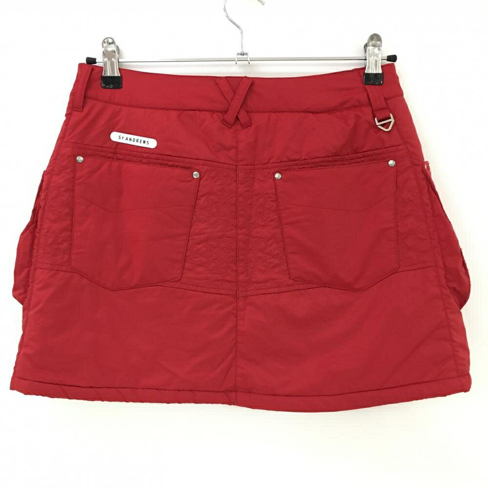 【美品】セントアンドリュース 中綿スカート レッド 蓄熱裏地 内側インナーパンツ レディース S ゴルフウェア St ANDREWS
