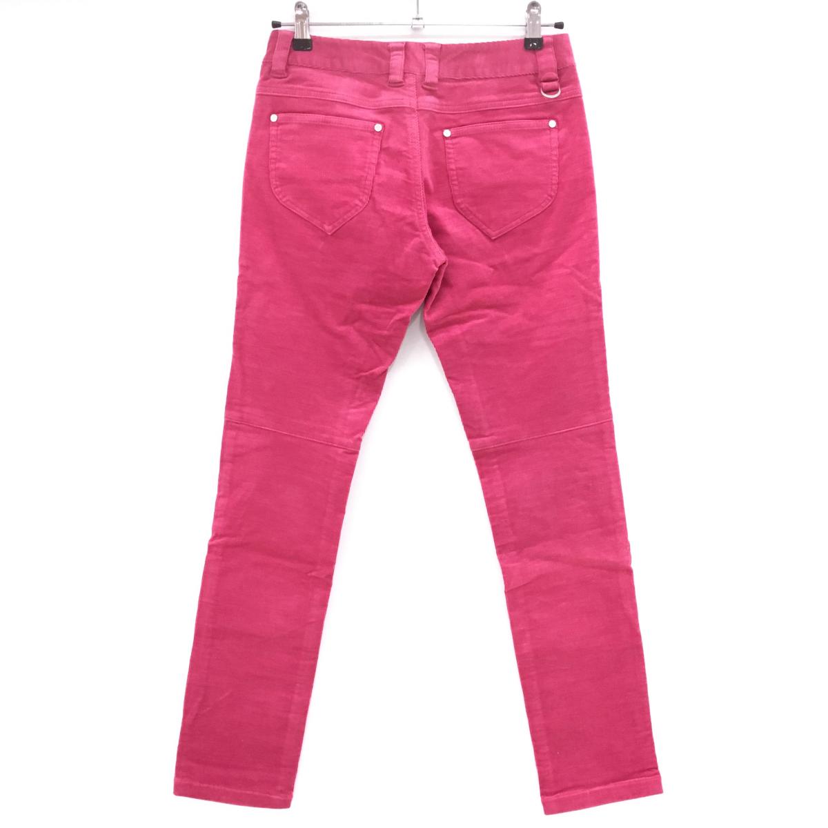【美品】カッパ パンツ ピンク コーデュロイ ロゴ刺しゅう レディース 7 ゴルフウェア Kappa