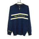 ★特価★【新品】エフィカス Vネックセーター ネイビー×イエロー New Style Golf NAMIGOLF メンズ LL ゴルフウェア efficace