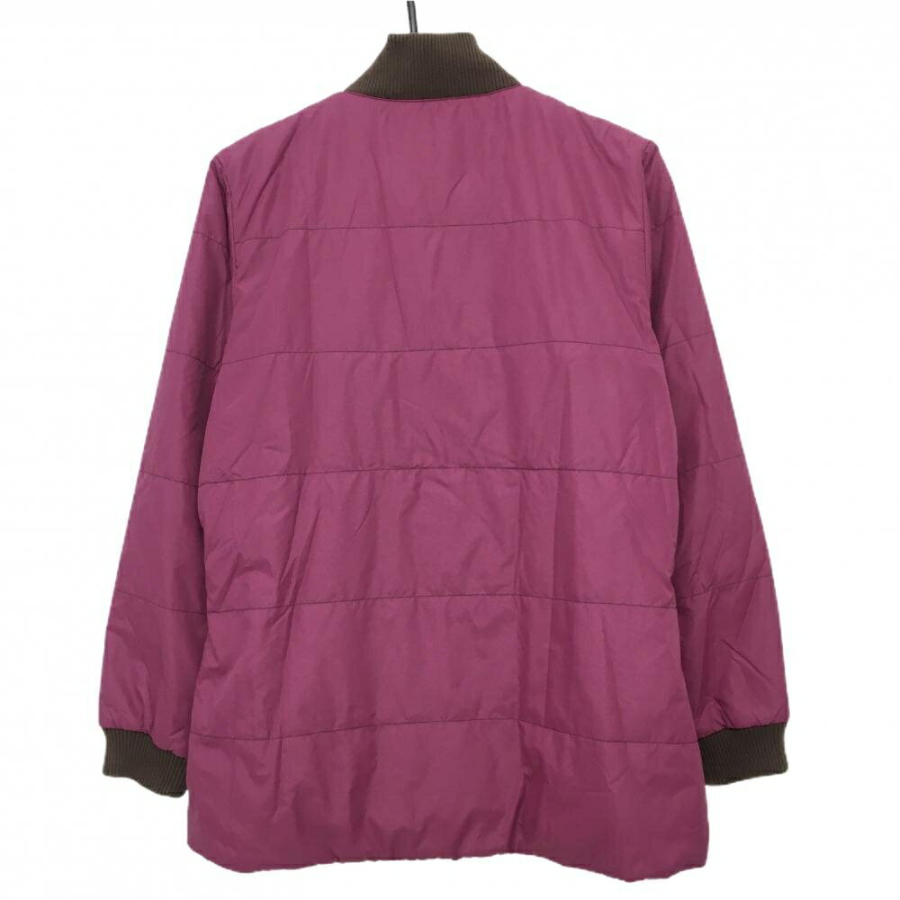 ナイキ 中綿ジャケット ワインレッド×ブラウン ダブルジップ レディース M ゴルフウェア NIKE