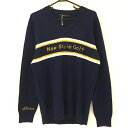 ★特価★【新品】エフィカス Vネックセーター ネイビー×イエロー New Style Golf NAMIGOLF メンズ LLL ゴルフウェア efficace
