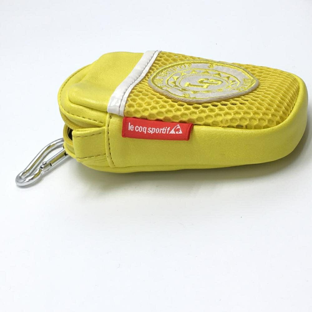 ルコック 小物入れ イエロー メッシュポケット カラビナ付 ゴルフ le coq sportif