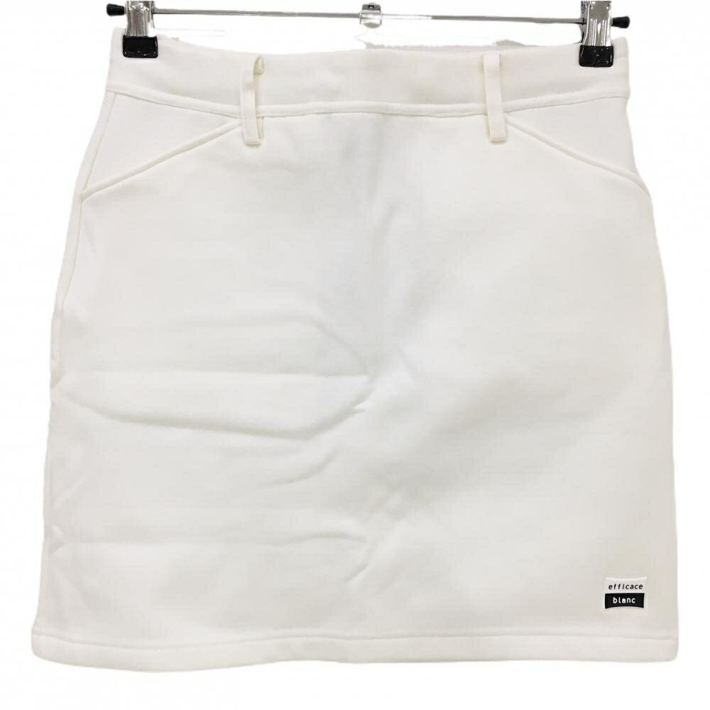 【新品】エフィカスブラン 裏起毛スカート 白 サイドロゴ シリコンワッペン レディース M ゴルフウェア..