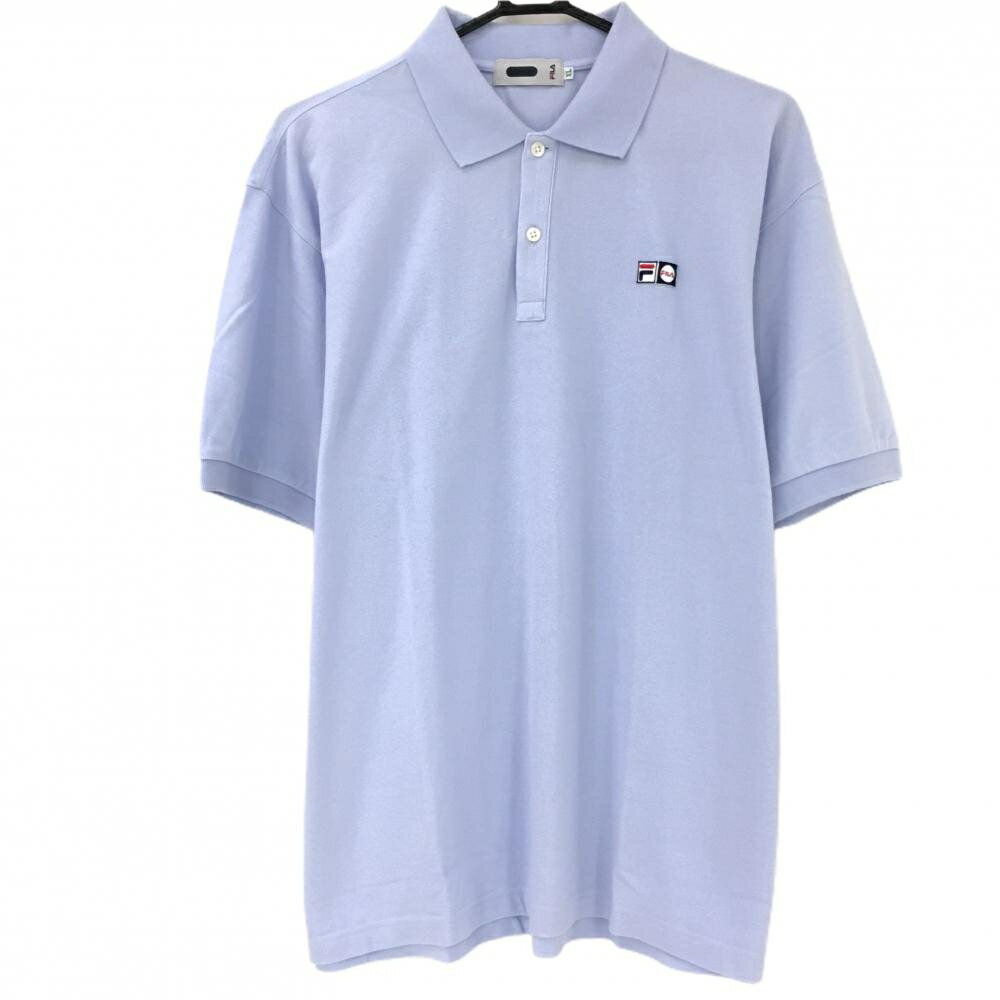 フィラゴルフ 半袖ポロシャツ ライトブルー 胸ワッペン メンズ XL ゴルフウェア FILA GOLF