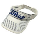 ★特価★タイトリスト サンバイザー 白×ブルー 立体ロゴ刺しゅう ゴルフウェア TITLEIST