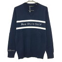 ★特価★【新品】エフィカス Vネックセーター ネイビー×グレー New Style Golf NAMIGOLF メンズ M ゴルフウェア efficace