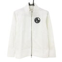 ★特価★【新品】エフィカスブラン ジャケットブルゾン 白×黒 裏微起毛 ロゴワッペン レディース L ゴルフウェア efficace