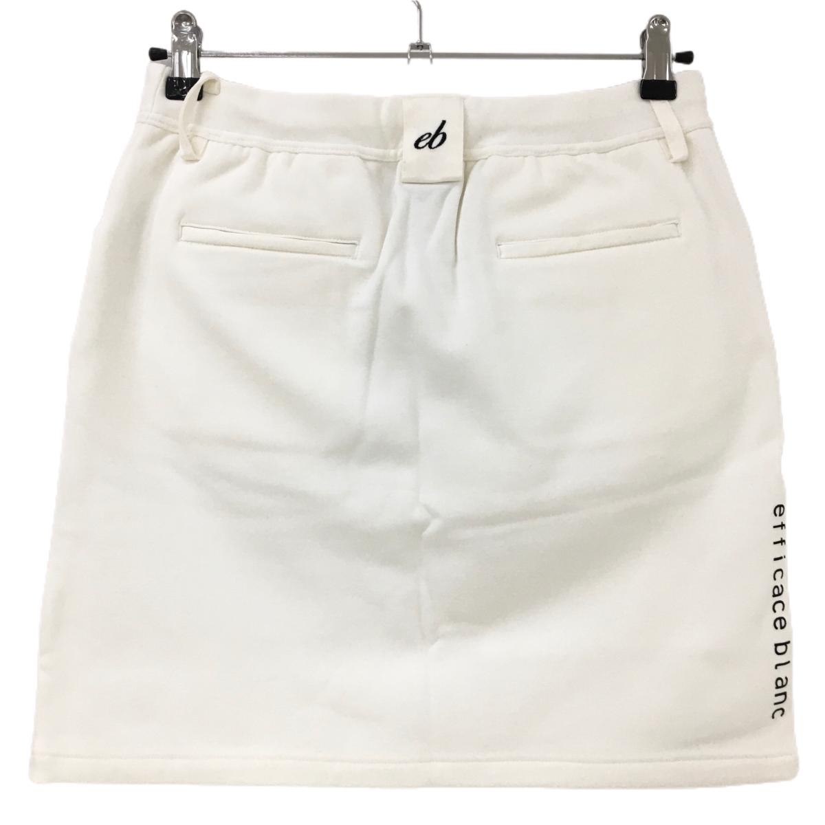 【新品】エフィカスブラン 裏起毛スカート 白 サイドロゴ シリコンワッペン レディース L ゴルフウェア efficace