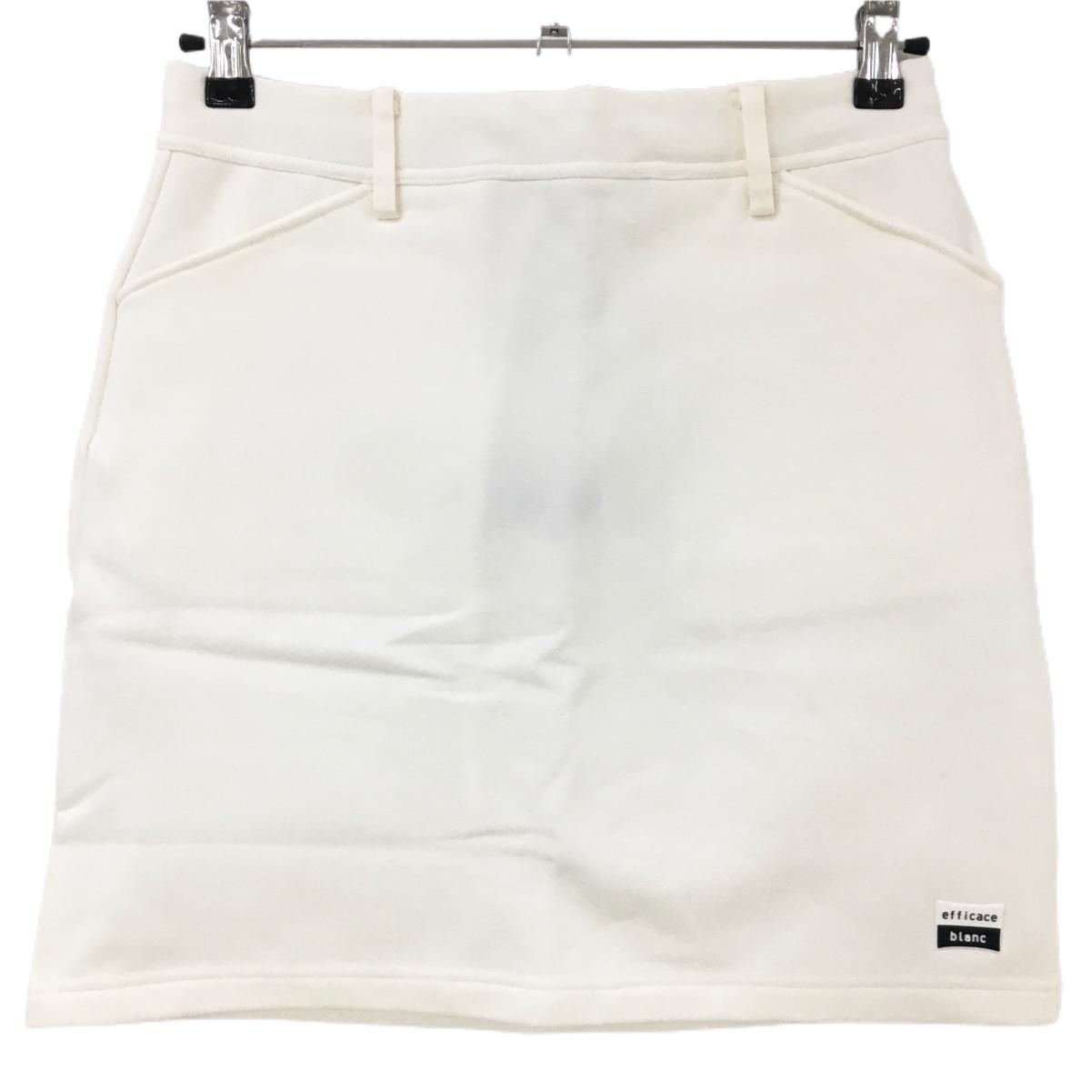 【新品】エフィカスブラン 裏起毛スカート 白 サイドロゴ シリコンワッペン レディース L ゴルフウェア..