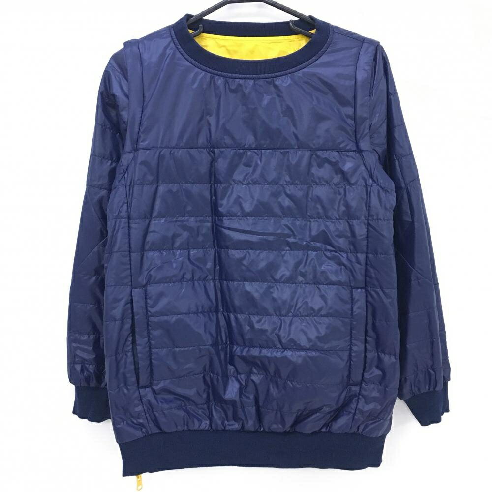 【美品】サマンサタバサ 中綿リバーシブルスニード イエロー×ネイビー ブルゾン 4WAY レディース 36(S) ゴルフウェア Samantha Thavasa