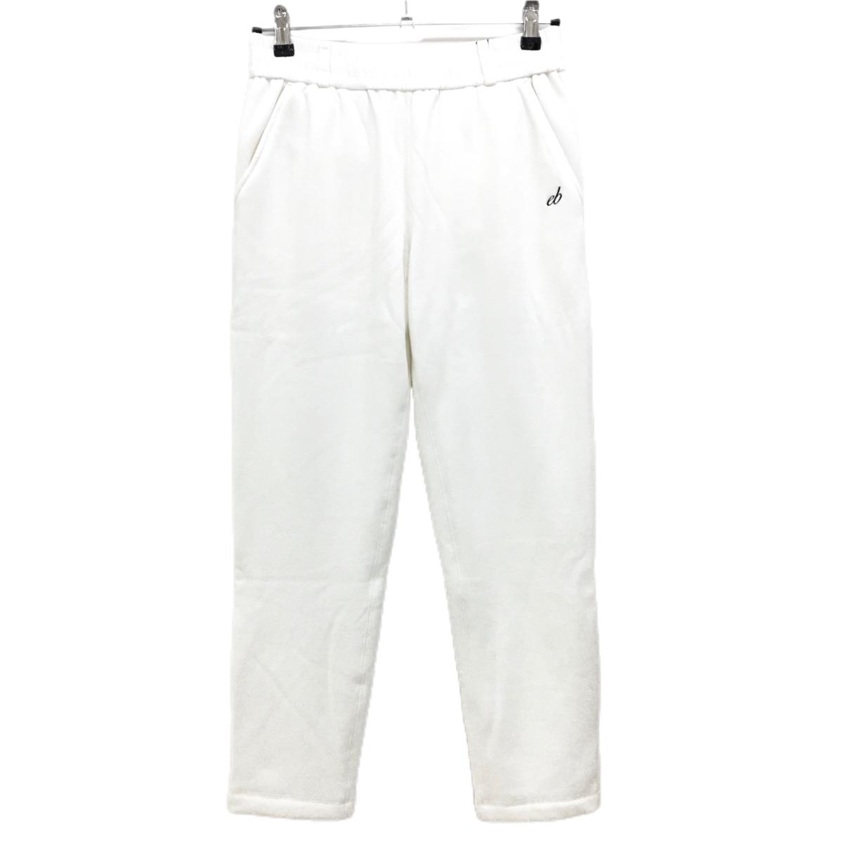 ★特価★【新品】エフィカスブラン パンツ 白 裏起毛 ロゴ黒 ウエストゴム メンズ L ゴルフウェア efficace