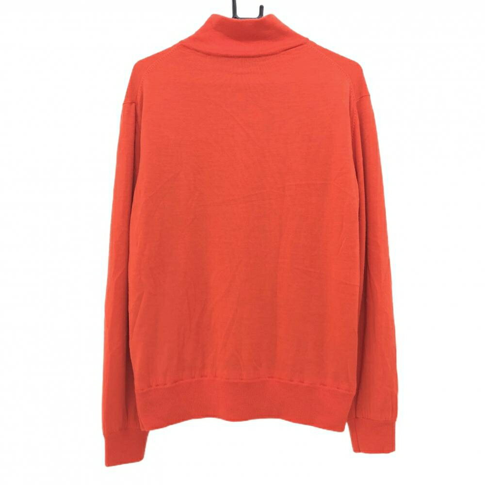 【超美品】ビームスゴルフ ハイネックセーター レッド 蓄熱裏地 ウール100％ ハーフジップ メンズ L ゴルフウェア BEAMS GOLF