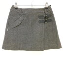 ★特価★【超美品】マスターバニー スカート ブラウン ヘリンボーン ウール混 裏地付き レディース 0(S) ゴルフウェア MASTER BUNNY EDITION(4)