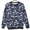 【超美品】ジャックバニー 中綿スニード ネイビー×グレー 総柄 シリコンワッペン ポケット付き レディース 1(M) ゴルフウェア Jack Bunny