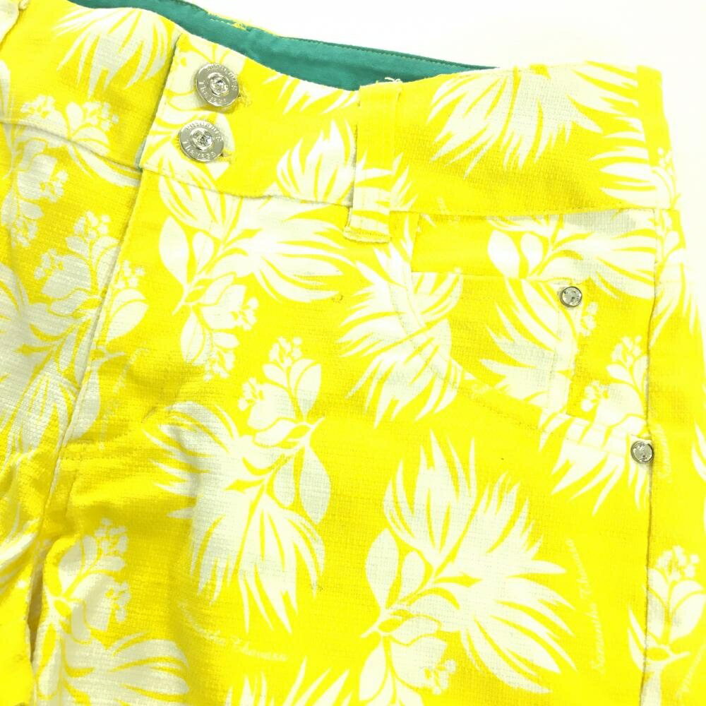 サマンサタバサ No.7 ショートパンツ イエロー×白 花柄 レディース 40 ゴルフウェア Samantha Thavasa