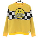 ★特価★【新品】ホーンガーメント セーター イエロー×黒 一部ブロック柄 スマイル マークアンドロナ レディース 38(M) ゴルフウェア MARK&LONA