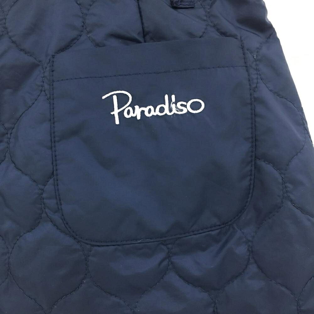 パラディーゾ 中綿スカート ネイビー キルティング バックロゴ刺しゅう 縫製ほつれ レディース ゴルフウェア Paradiso
