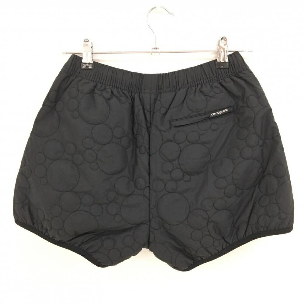 【美品】アディダス 中綿ショートパンツ 黒 裏地ピンク ステッチ レディース M ゴ...