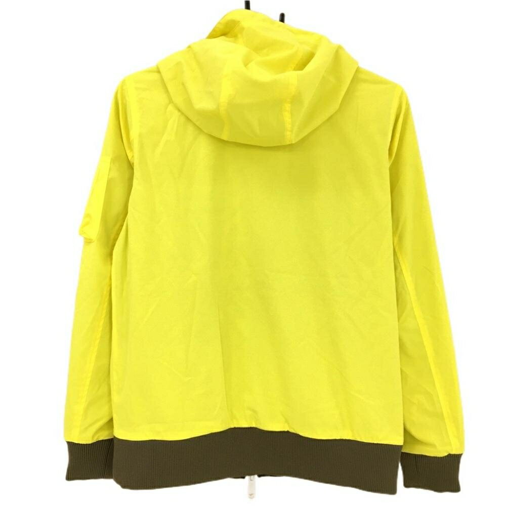 【美品】ニューバランス リバーシブルジップパーカー イエロー 胸元ワッペン 裏総柄 レディース 1(M) ゴルフウェア New Balance