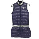 ★特価★ジャックバニー ノースリーブダウンワンピース パープル×白 軽量 ジップ付 レディース 0(S) ゴルフウェア Jack Bunny