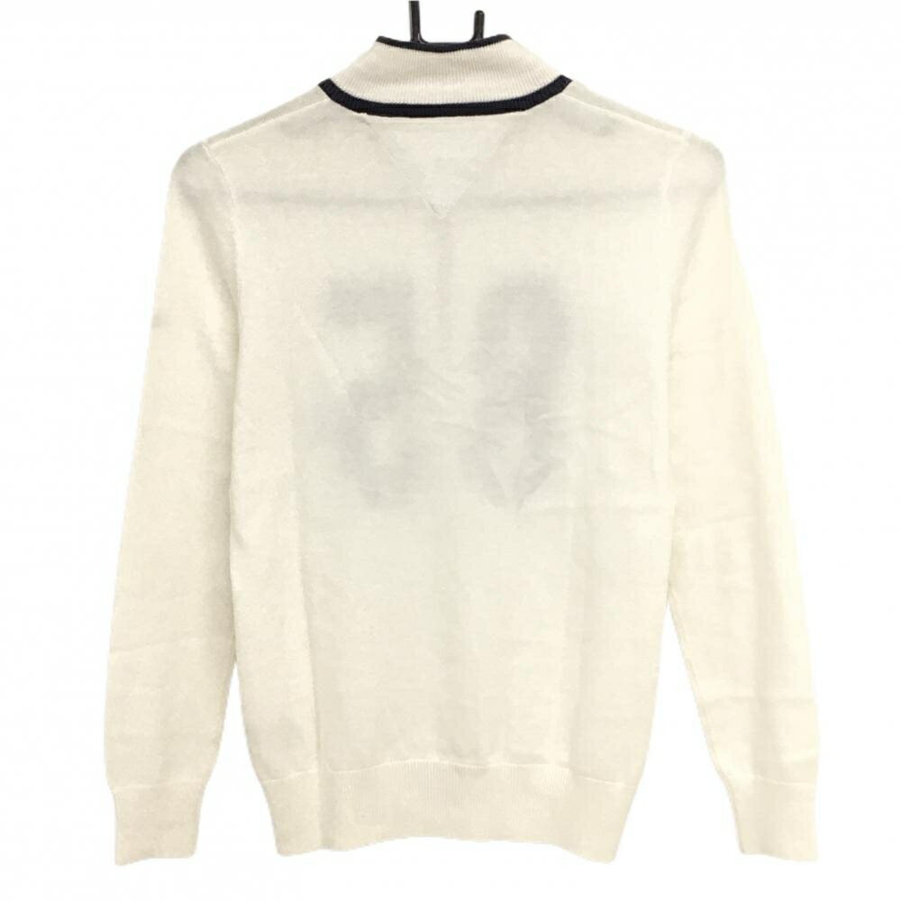 トミーヒルフィガーゴルフ ハイネックセーター 白×ネイビー ボーダーナンバー レディース S ゴルフウェア Tommy Hilfiger Golf