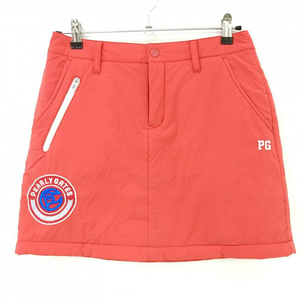 パーリーゲイツ 中綿スカート レッド ニコちゃん スマイル レディース 1(M) ゴルフウェア PEARLY GATES