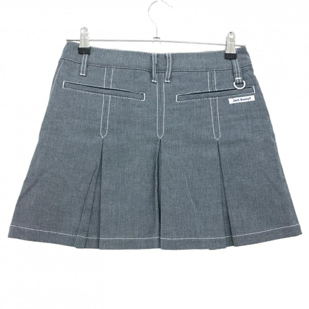 【超美品】ジャックバニー スカート 白×ネイビー シャンブレー ボックスプリーツ ...